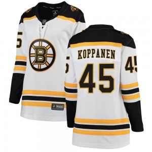 Women's Fanatics Branded Boston Bruins Joona Koppanen White Away Jersey - Breakaway