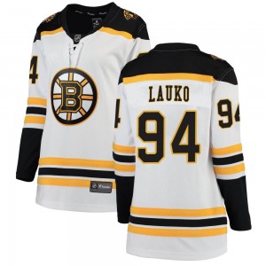 Women's Fanatics Branded Boston Bruins Jakub Lauko White Away Jersey - Breakaway