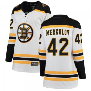 Women's Fanatics Branded Boston Bruins Georgii Merkulov White Away Jersey - Breakaway