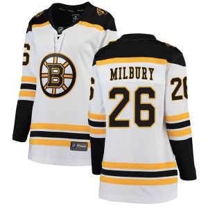 Women's Fanatics Branded Boston Bruins Mike Milbury White Away Jersey - Breakaway