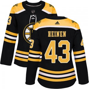 Women's Adidas Boston Bruins Danton Heinen Black Home Jersey - Authentic