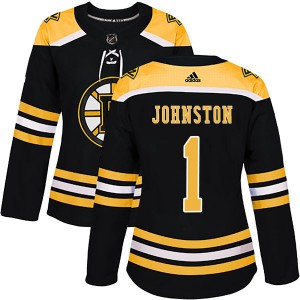 Women's Adidas Boston Bruins Eddie Johnston Black Home Jersey - Authentic