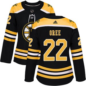 Women's Adidas Boston Bruins Willie O'ree Black Home Jersey - Authentic