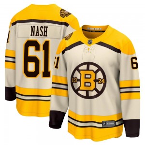 Men's Fanatics Branded Boston Bruins Rick Nash Cream Breakaway 100th Anniversary Jersey - Premier