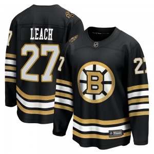 Youth Fanatics Branded Boston Bruins Reggie Leach Black Breakaway 100th Anniversary Jersey - Premier