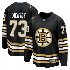 Youth Fanatics Branded Boston Bruins Charlie McAvoy Black Breakaway 100th Anniversary Jersey - Premier