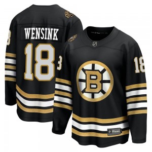 Youth Fanatics Branded Boston Bruins John Wensink Black Breakaway 100th Anniversary Jersey - Premier