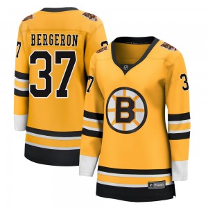 Women's Fanatics Branded Boston Bruins Patrice Bergeron Gold 2020/21 Special Edition Jersey - Breakaway