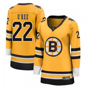 Women's Fanatics Branded Boston Bruins Willie O'ree Gold 2020/21 Special Edition Jersey - Breakaway