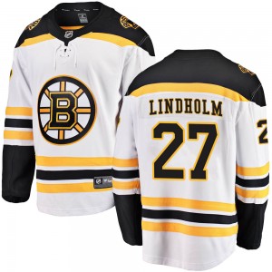 Men's Fanatics Branded Boston Bruins Hampus Lindholm White Away Jersey - Breakaway
