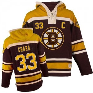 Youth Boston Bruins Zdeno Chara Black Old Time Hockey Sawyer Hooded Sweatshirt - Authentic