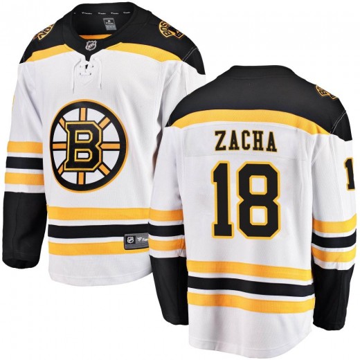 Men's Fanatics Branded Boston Bruins Pavel Zacha White Away Jersey - Breakaway