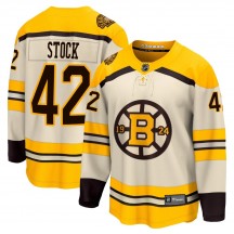 Youth Fanatics Branded Boston Bruins Pj Stock Cream Breakaway 100th Anniversary Jersey - Premier