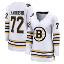 Women's Fanatics Branded Boston Bruins Brett Harrison White Breakaway 100th Anniversary Jersey - Premier