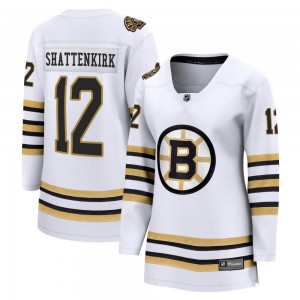 Women's Fanatics Branded Boston Bruins Kevin Shattenkirk White Breakaway 100th Anniversary Jersey - Premier