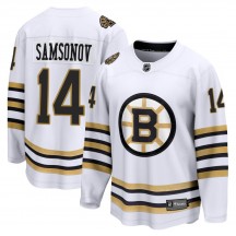 Youth Fanatics Branded Boston Bruins Sergei Samsonov White Breakaway 100th Anniversary Jersey - Premier