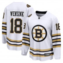 Youth Fanatics Branded Boston Bruins John Wensink White Breakaway 100th Anniversary Jersey - Premier