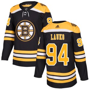 Men's Adidas Boston Bruins Jakub Lauko Black Home Jersey - Authentic