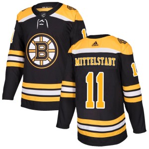 Men's Adidas Boston Bruins Casey Mittelstadt Black Home Jersey - Authentic