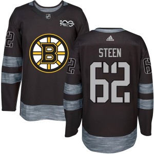 Men's Boston Bruins Oskar Steen Black 1917-2017 100th Anniversary Jersey - Authentic