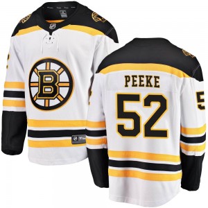 Youth Fanatics Branded Boston Bruins Andrew Peeke White Away Jersey - Breakaway