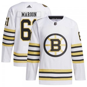 Youth Adidas Boston Bruins Pat Maroon White 100th Anniversary Primegreen Jersey - Authentic
