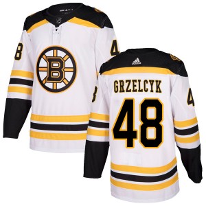 Youth Adidas Boston Bruins Matt Grzelcyk White Away Jersey - Authentic