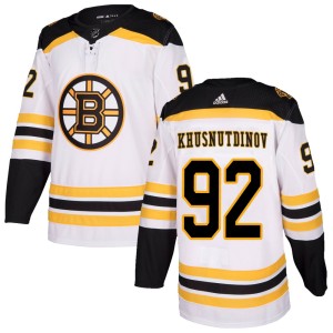 Youth Adidas Boston Bruins Marat Khusnutdinov White Away Jersey - Authentic