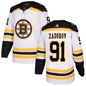 Youth Adidas Boston Bruins Nikita Zadorov White Away Jersey - Authentic