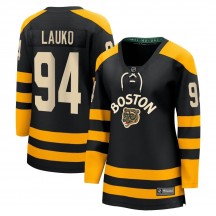 Women's Fanatics Branded Boston Bruins Jakub Lauko Black 2023 Winter Classic Jersey - Breakaway