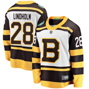 Men's Fanatics Branded Boston Bruins Elias Lindholm White 2019 Winter Classic Jersey - Breakaway