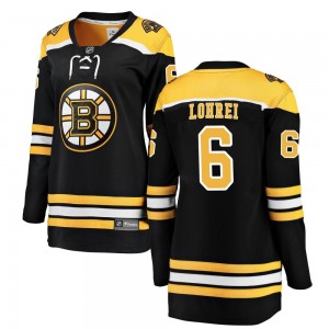 Women's Fanatics Branded Boston Bruins Mason Lohrei Black Home Jersey - Breakaway