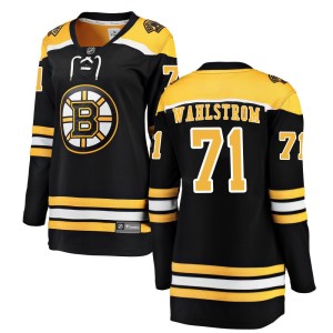 Women's Fanatics Branded Boston Bruins Oliver Wahlstrom Black Home Jersey - Breakaway
