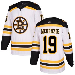 Men's Adidas Boston Bruins Johnny Mckenzie White Away Jersey - Authentic