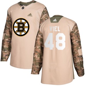 Youth Adidas Boston Bruins Jeffrey Viel Camo Veterans Day Practice Jersey - Authentic