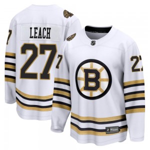 Men's Fanatics Branded Boston Bruins Reggie Leach White Breakaway 100th Anniversary Jersey - Premier