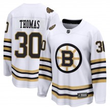 Men's Fanatics Branded Boston Bruins Tim Thomas White Breakaway 100th Anniversary Jersey - Premier