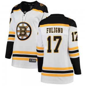 Women's Fanatics Branded Boston Bruins Nick Foligno White Away Jersey - Breakaway