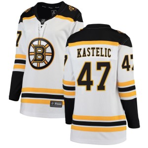 Women's Fanatics Branded Boston Bruins Mark Kastelic White Away Jersey - Breakaway