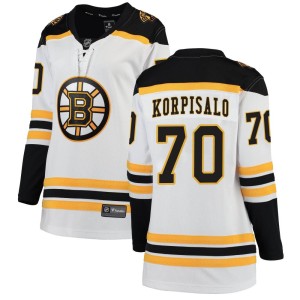 Women's Fanatics Branded Boston Bruins Joonas Korpisalo White Away Jersey - Breakaway