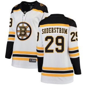 Women's Fanatics Branded Boston Bruins Victor Soderstrom White Away Jersey - Breakaway
