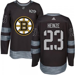 Youth Boston Bruins Steve Heinze Black 1917-2017 100th Anniversary Jersey - Authentic