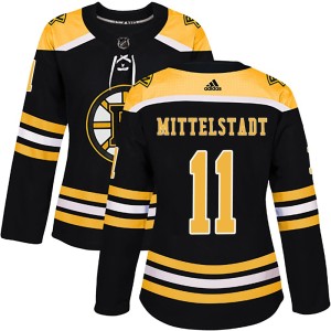 Women's Adidas Boston Bruins Casey Mittelstadt Black Home Jersey - Authentic