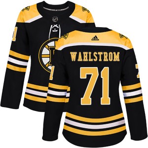 Women's Adidas Boston Bruins Oliver Wahlstrom Black Home Jersey - Authentic