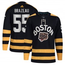 Youth Adidas Boston Bruins Justin Brazeau Black 2023 Winter Classic Jersey - Authentic