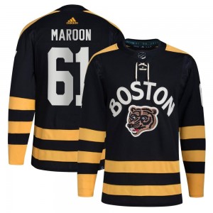 Youth Adidas Boston Bruins Pat Maroon Black 2023 Winter Classic Jersey - Authentic