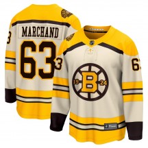 Men's Fanatics Branded Boston Bruins Brad Marchand Cream Breakaway 100th Anniversary Jersey - Premier