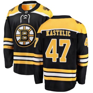 Youth Fanatics Branded Boston Bruins Mark Kastelic Black Home Jersey - Breakaway
