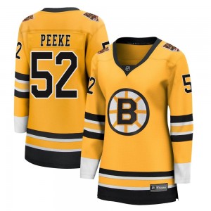 Women's Fanatics Branded Boston Bruins Andrew Peeke Gold 2020/21 Special Edition Jersey - Breakaway